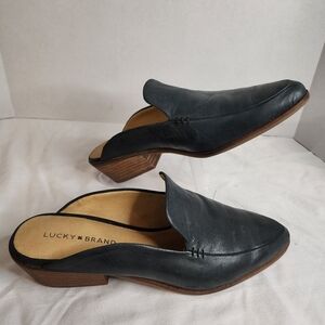 Lucky Brand leather flat mules size 10